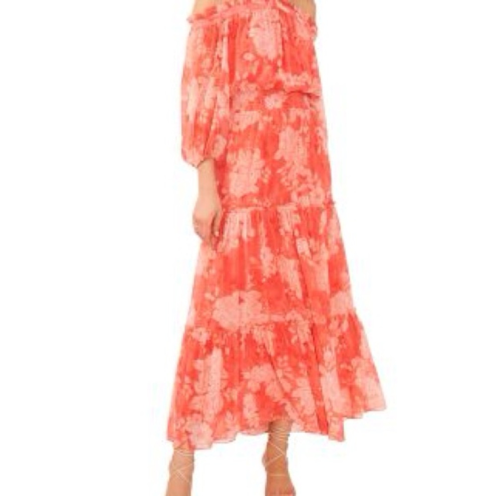 1. State Off the Shoulder Rose of Sharon Floral Bouquet Dress